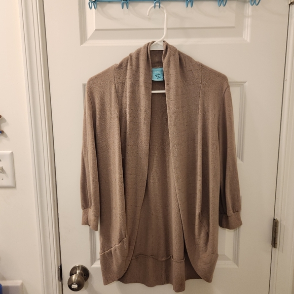 Womens Y2k Beige Brown Open Cardigan H.I.P Size M - Picture 1 of 6